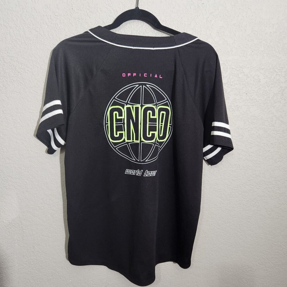 Forever 21 CNCO Button Jersey Shirt Official World Tour Medium Black White